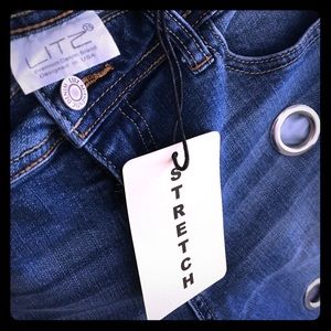 Stretch Ringed Denim Jeans